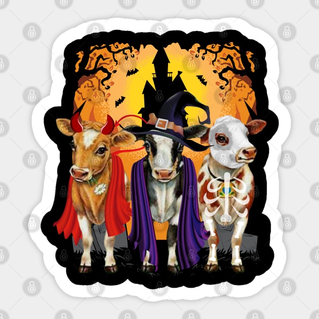 Baby Cow Halloween Sticker by reginaturner